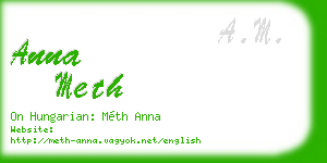 anna meth business card